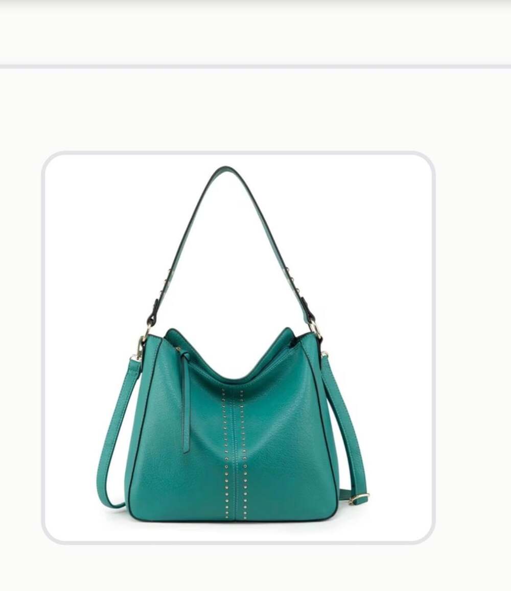 Montana West Hobo Bag Size Large Turquoise Vegan Leather